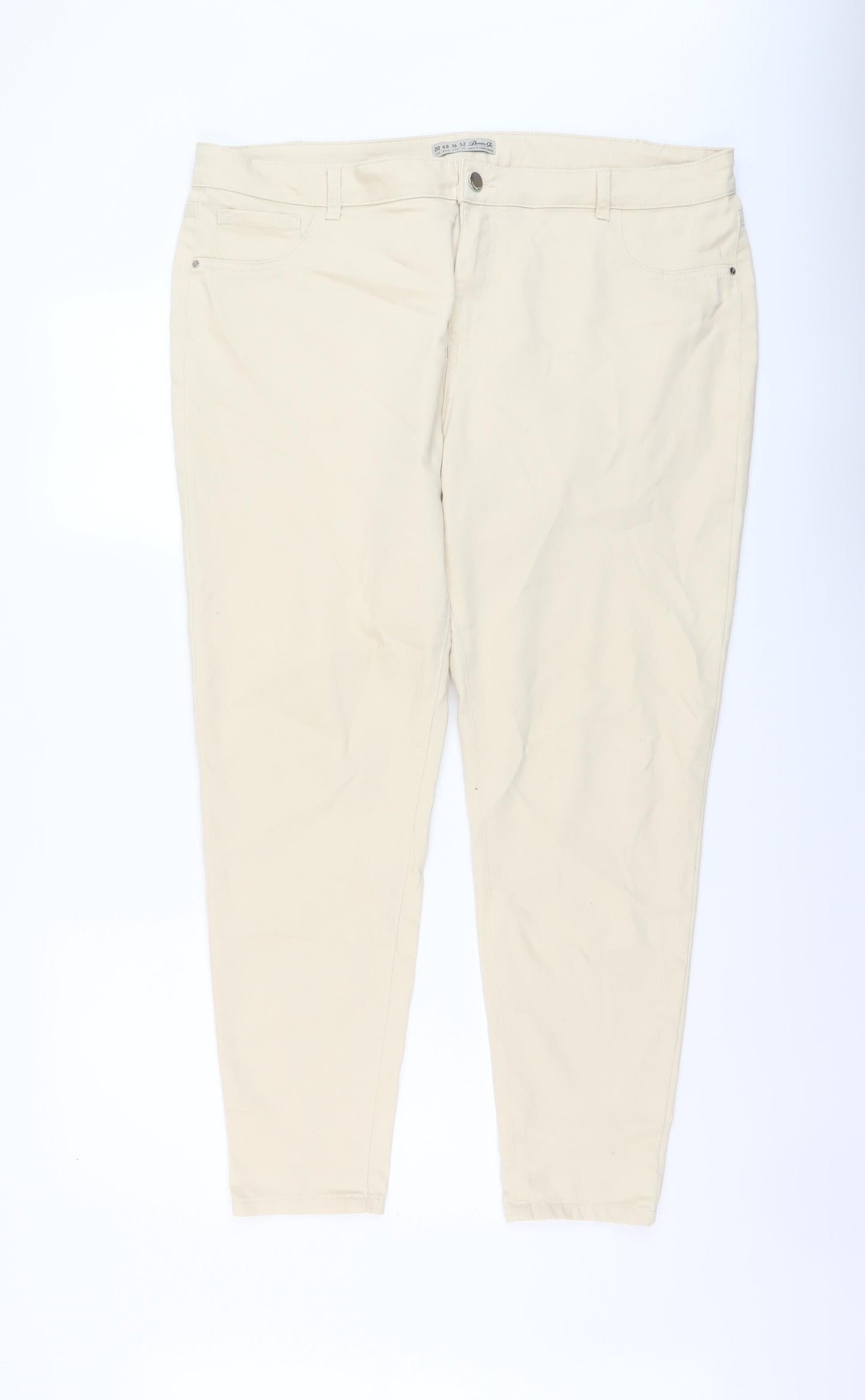 Denim & Co. Womens Beige Cotton Skinny Jeans Size 20 L27 in Regular Button