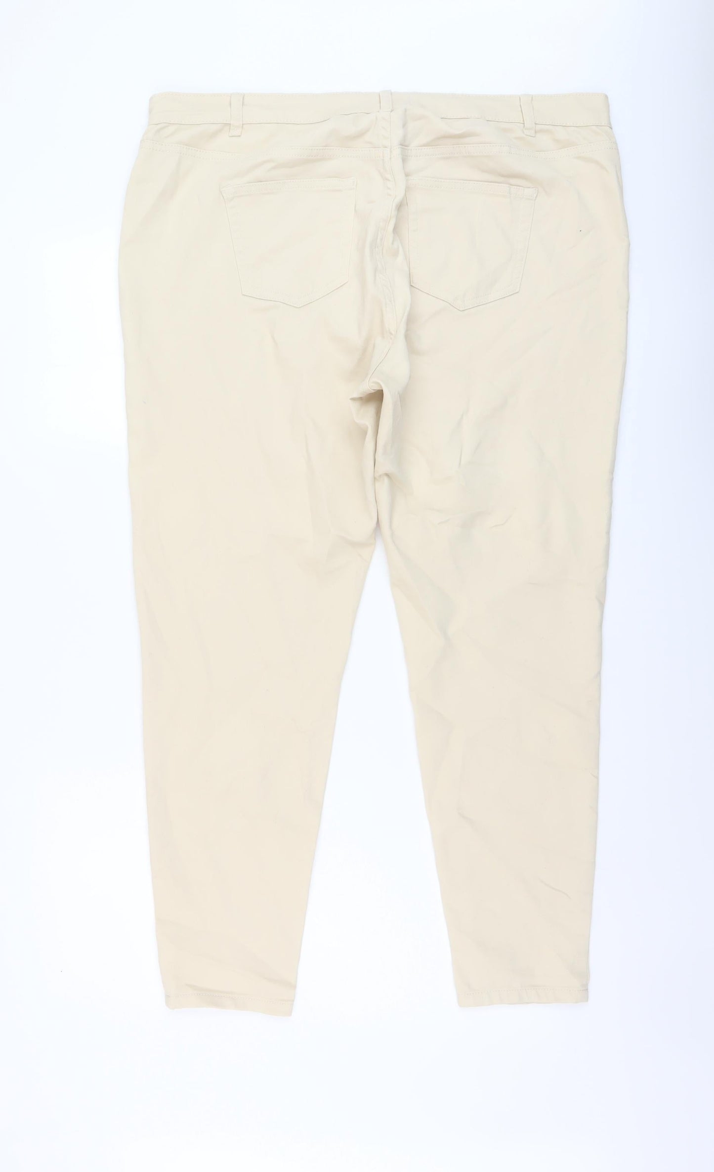 Denim & Co. Womens Beige Cotton Skinny Jeans Size 20 L27 in Regular Button