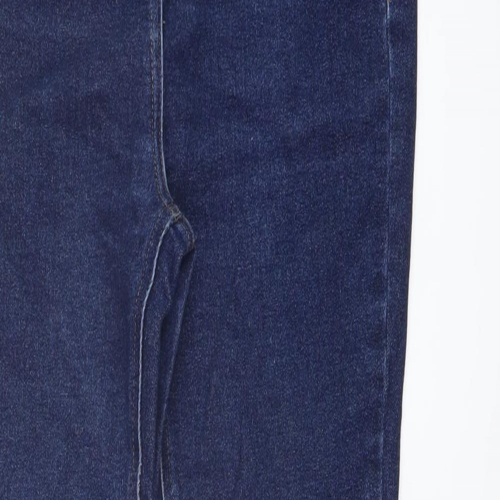 NEXT Womens Blue Cotton Skinny Jeans Size 12 L27 in Regular Button