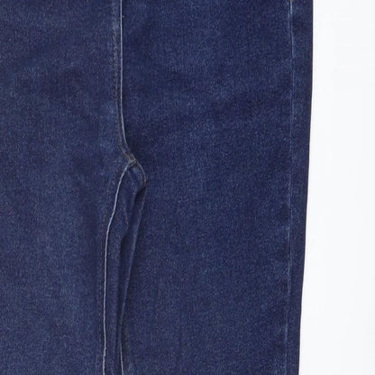 NEXT Womens Blue Cotton Skinny Jeans Size 12 L27 in Regular Button