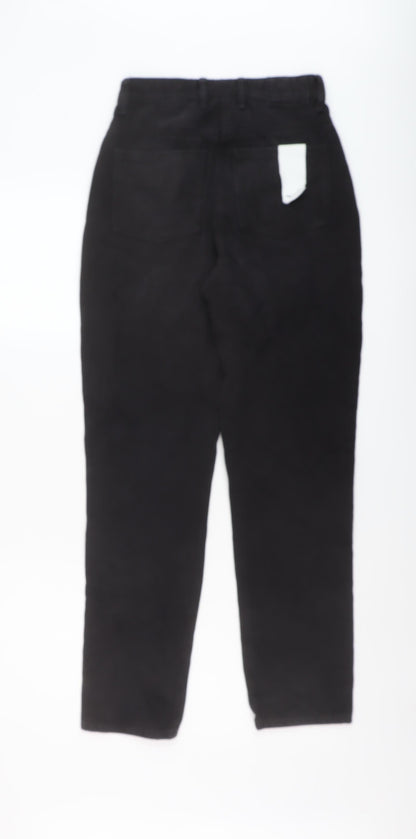COLLUSION Womens Black Cotton Mom Jeans Size 6 L29 in Regular Button