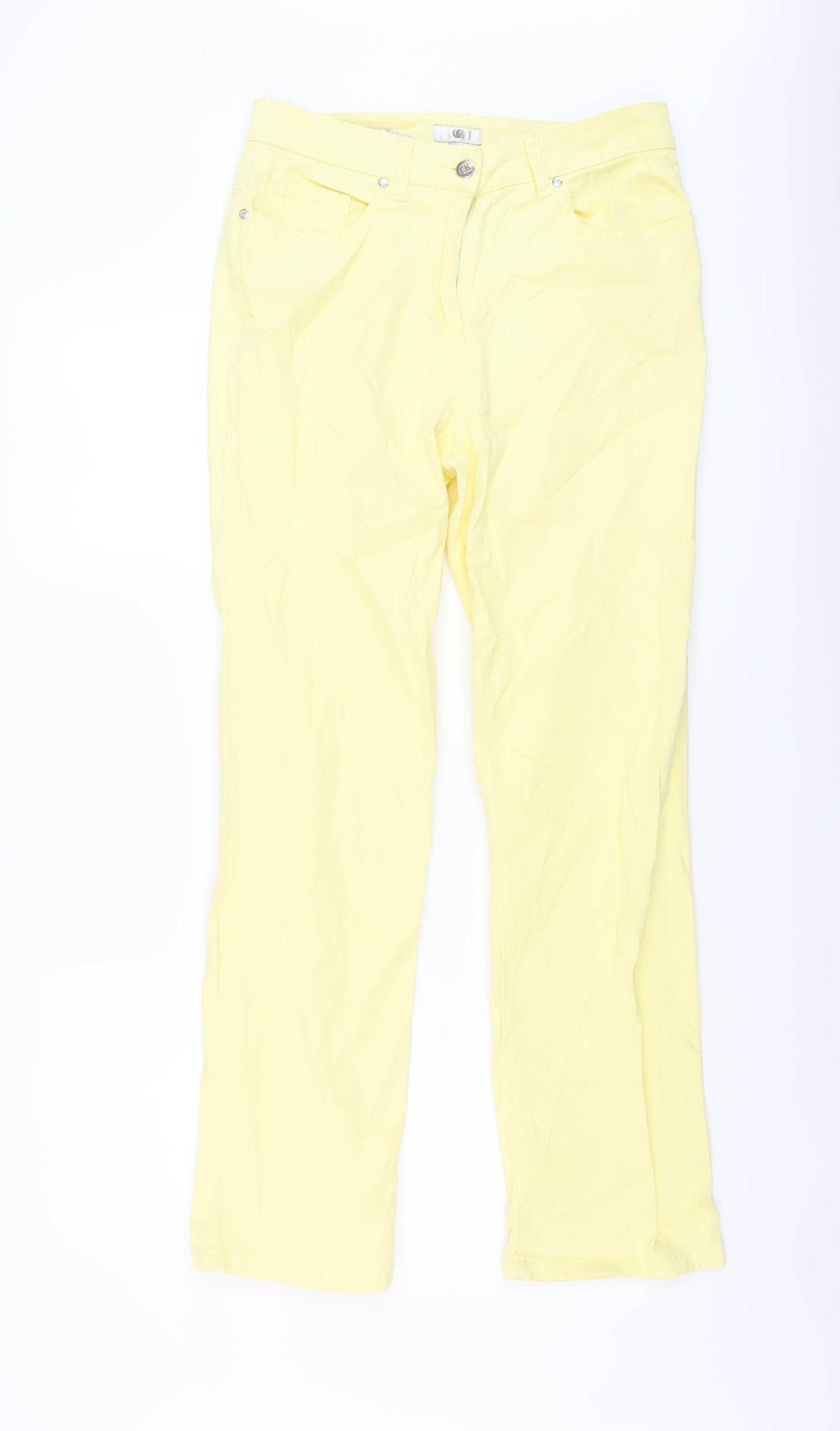 CC Womens Yellow Cotton Straight Jeans Size 10 L28 in Regular Button