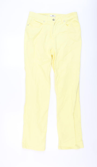 CC Womens Yellow Cotton Straight Jeans Size 10 L28 in Regular Button