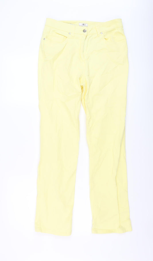CC Womens Yellow Cotton Straight Jeans Size 10 L28 in Regular Button