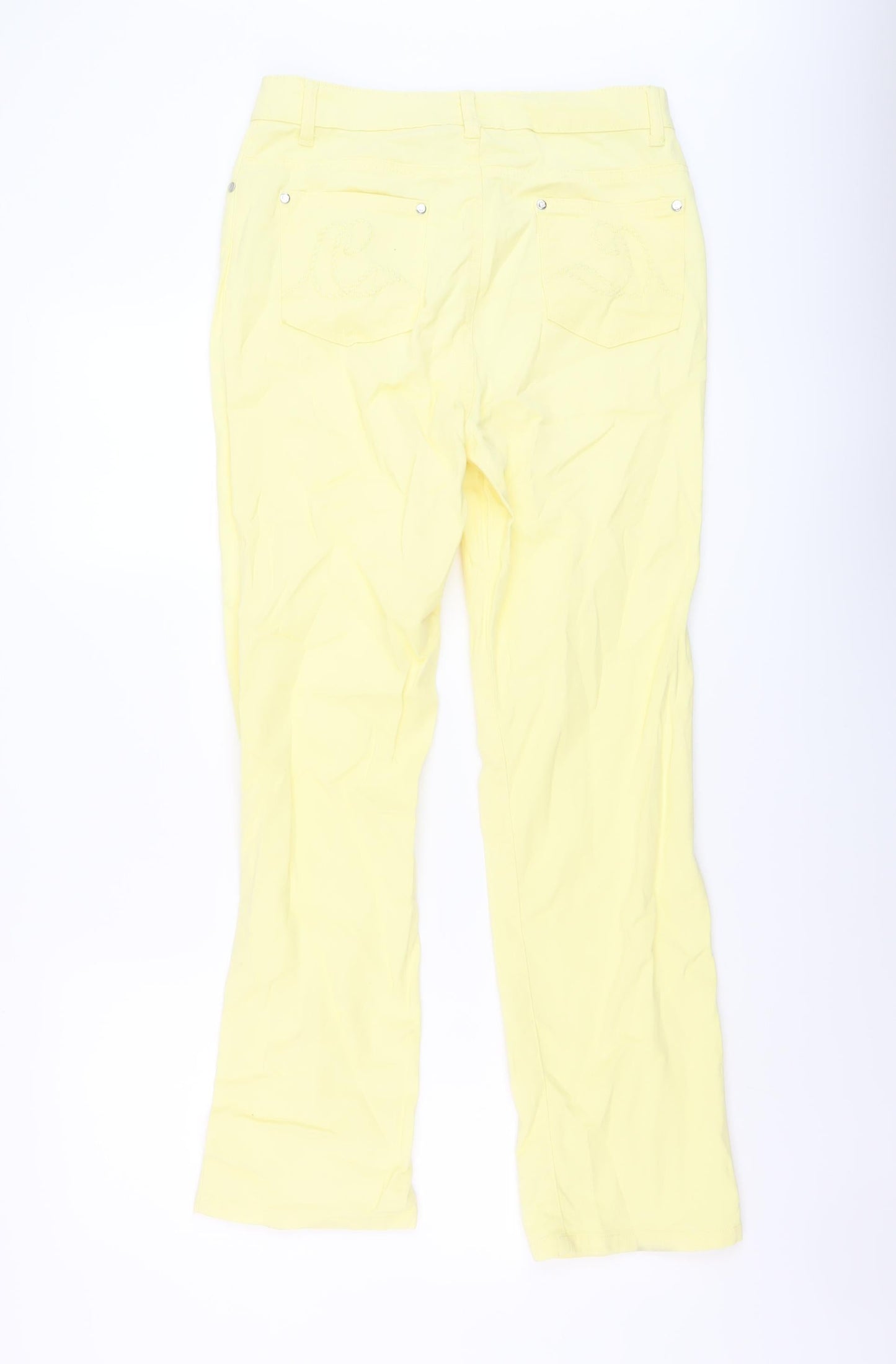 CC Womens Yellow Cotton Straight Jeans Size 10 L28 in Regular Button