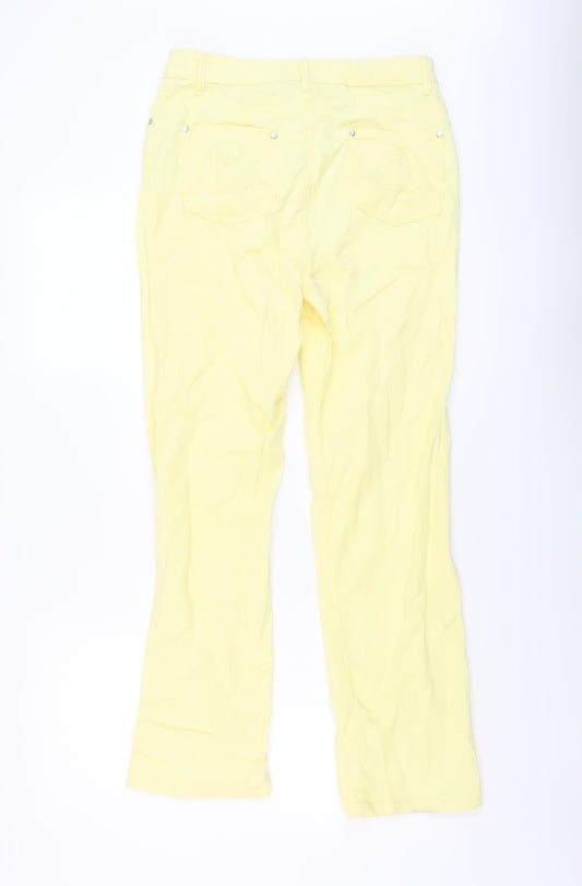 CC Womens Yellow Cotton Straight Jeans Size 10 L28 in Regular Button