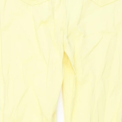 CC Womens Yellow Cotton Straight Jeans Size 10 L28 in Regular Button