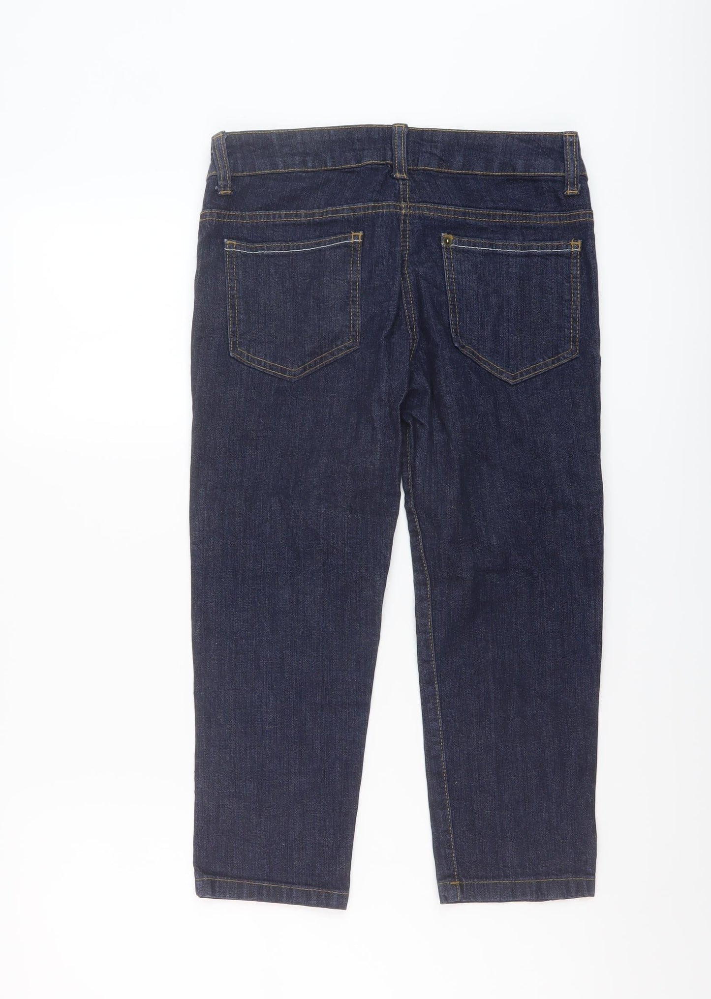 Denim & Co. Womens Blue Cotton Capri Jeans Size 8 L20 in Regular Button