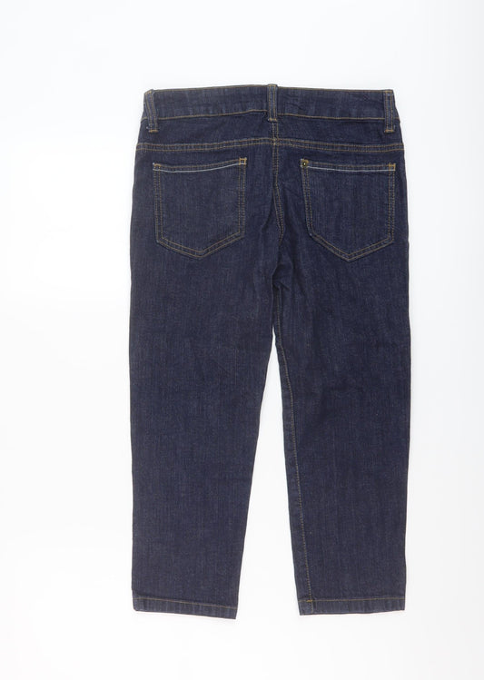 Denim & Co. Womens Blue Cotton Capri Jeans Size 8 L20 in Regular Button
