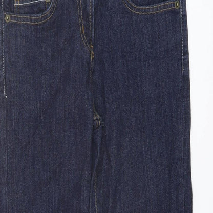 Denim & Co. Womens Blue Cotton Capri Jeans Size 8 L20 in Regular Button