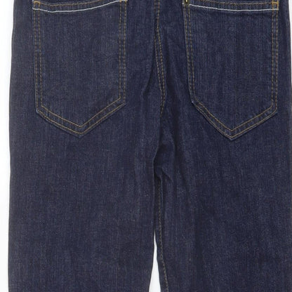 Denim & Co. Womens Blue Cotton Capri Jeans Size 8 L20 in Regular Button