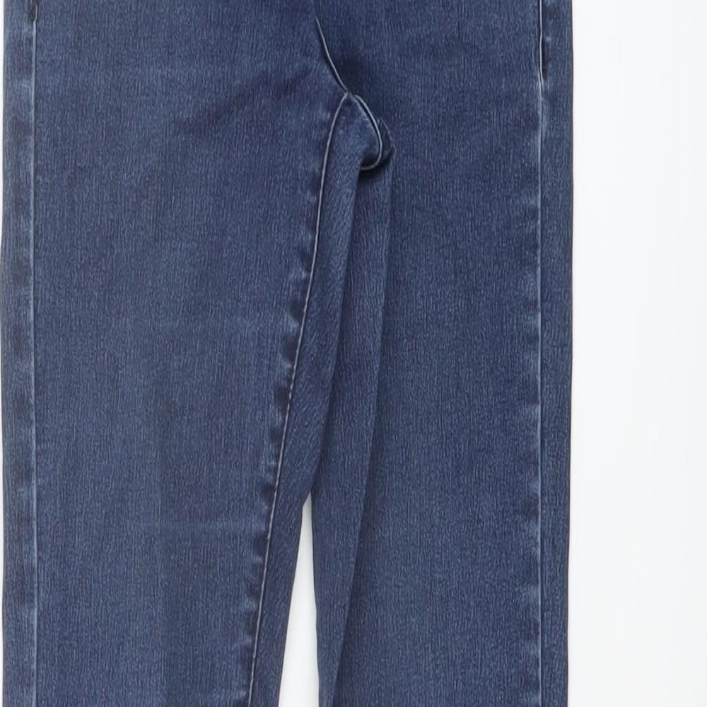 Miss Selfridge Womens Blue Cotton Skinny Jeans Size 6 L29 in Regular Button