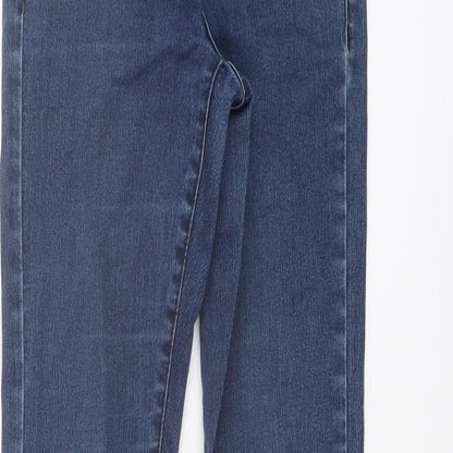 Miss Selfridge Womens Blue Cotton Skinny Jeans Size 6 L29 in Regular Button