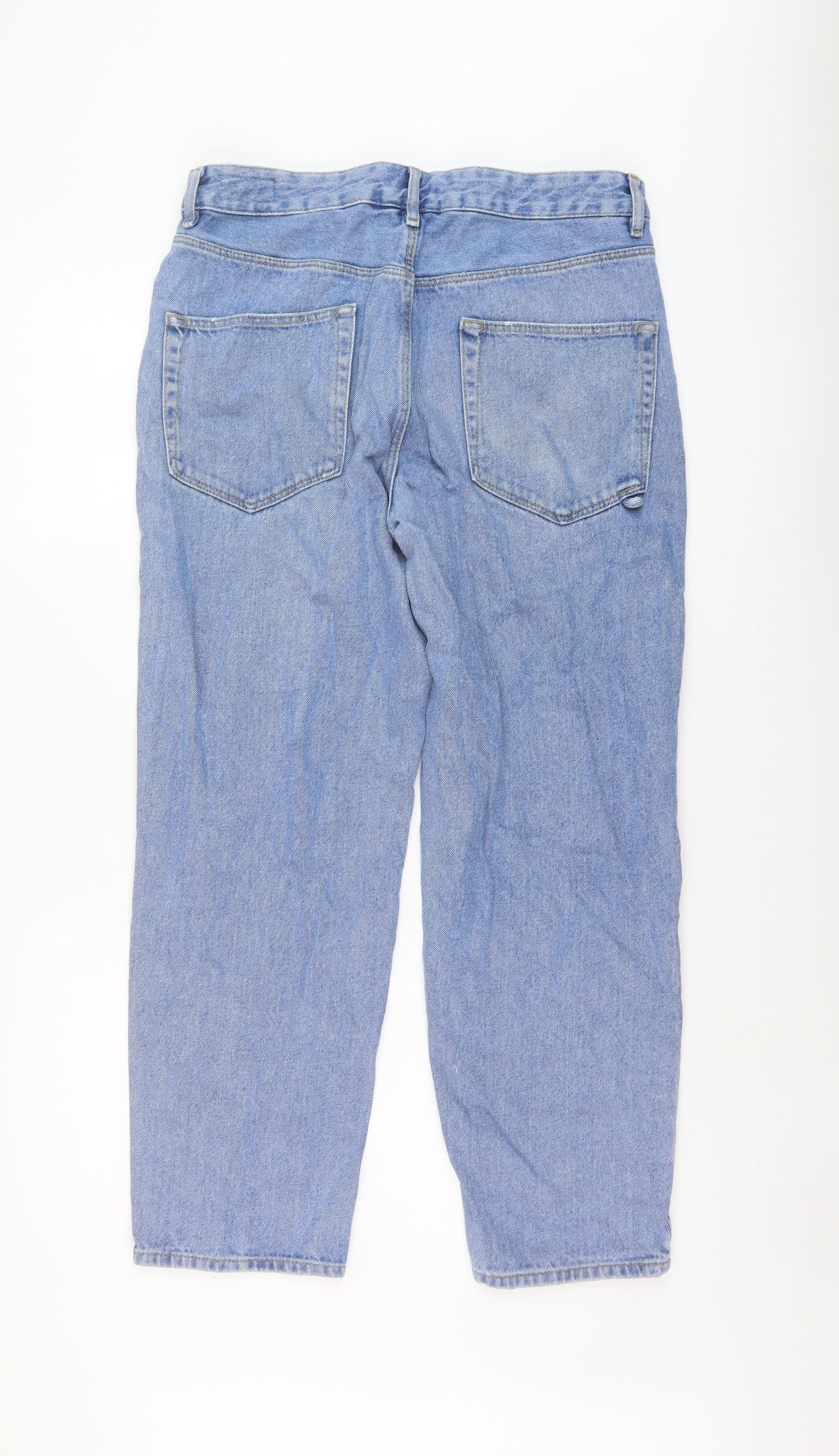 ASOS Womens Blue Cotton Straight Jeans Size 32 in L27 in Regular Button