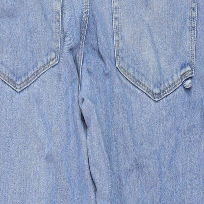 ASOS Womens Blue Cotton Straight Jeans Size 32 in L27 in Regular Button