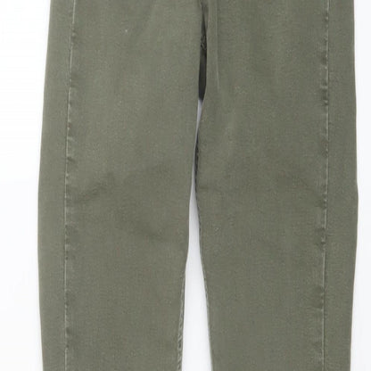 Topshop Womens Green Cotton Skinny Jeans Size 24 in L29 in Regular Button