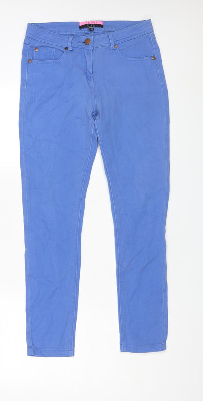 Miso Womens Blue Cotton Skinny Jeans Size 10 L30 in Regular Zip