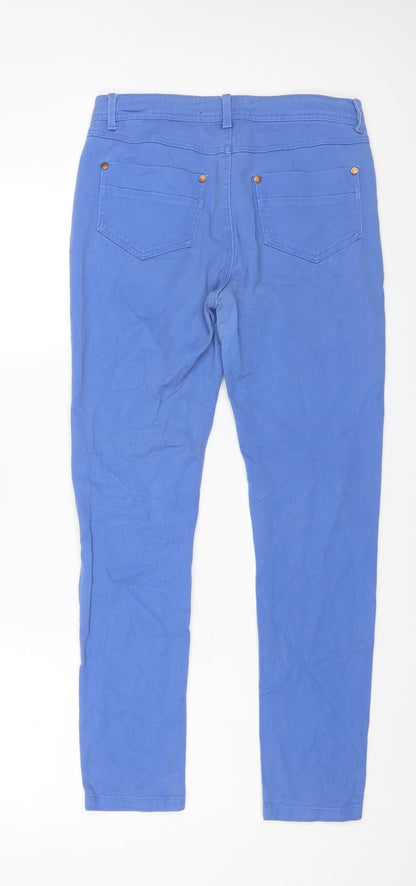 Miso Womens Blue Cotton Skinny Jeans Size 10 L30 in Regular Zip