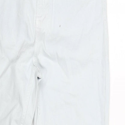 Topshop Womens Blue Cotton Mom Jeans Size 30 in L32 in Regular Zip - Raw Hem