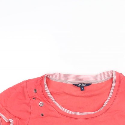 Womens UK Size 16 Maine Red Basic Blouse