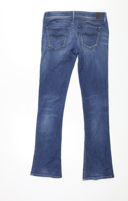 Replay Womens Blue Cotton Flared Jeans Size 29 in L32 in Regular Zip