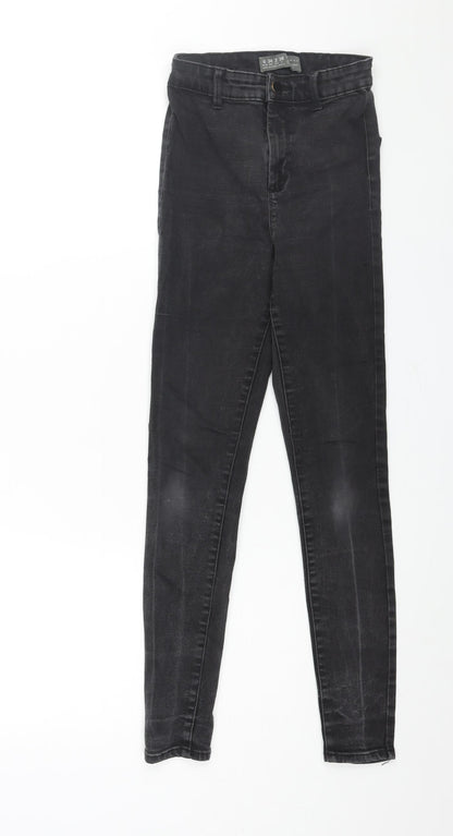 Denim & Co. Womens Black Cotton Skinny Jeans Size 6 L26 in Regular Zip
