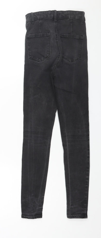 Denim & Co. Womens Black Cotton Skinny Jeans Size 6 L26 in Regular Zip