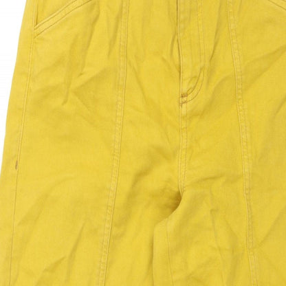 BDG Womens Yellow Cotton Wide-Leg Jeans Size 27 in L27 in Regular Zip