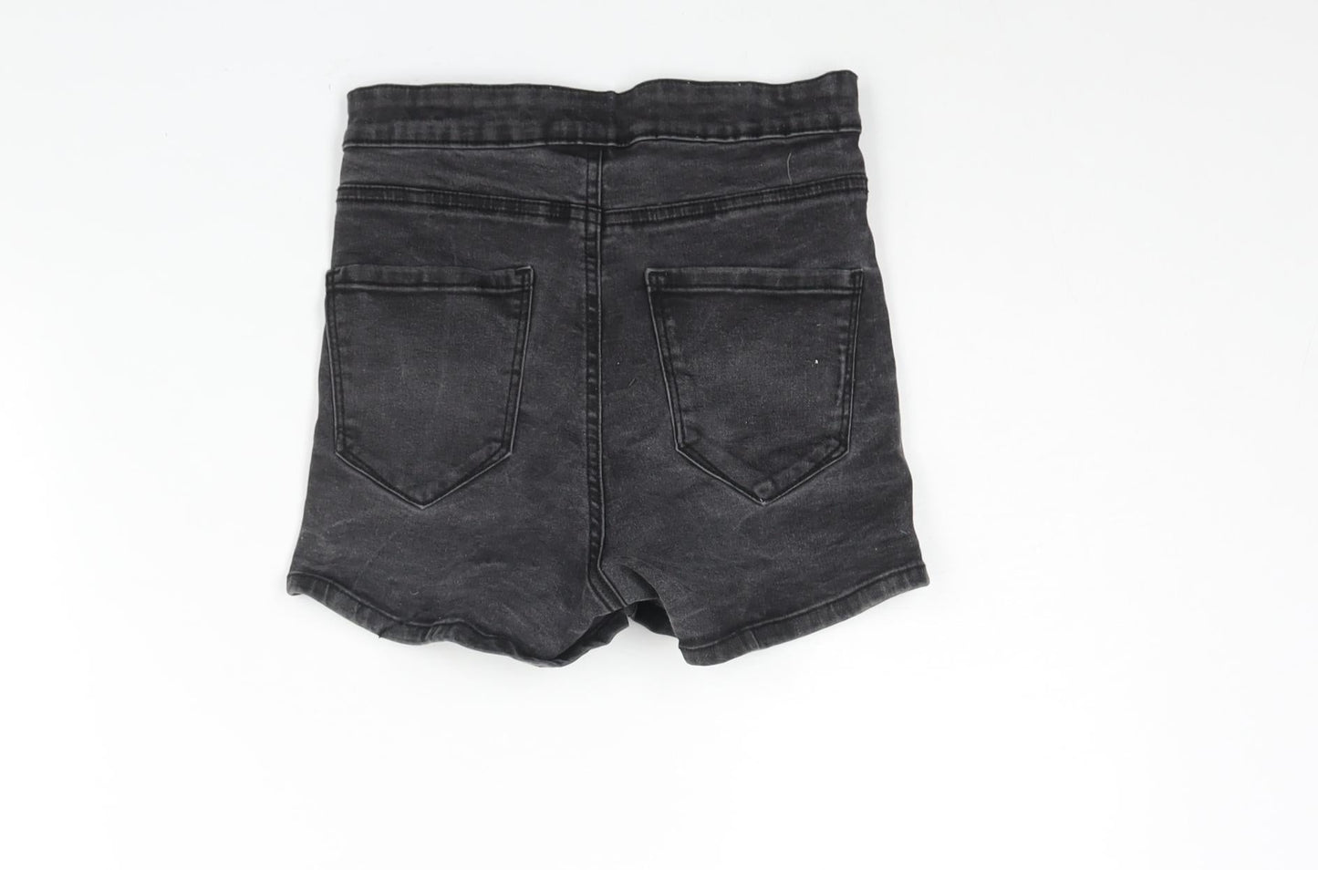 Denim & Co. Womens Grey Cotton Basic Shorts Size 8 L3 in Regular Zip