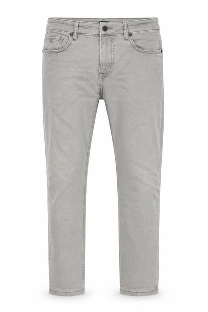 BOSS Mens Grey Cotton Straight Jeans Size 32 in L30 in Regular Zip
