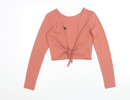 Womens UK Size XS Divided Pink Cropped Blouse