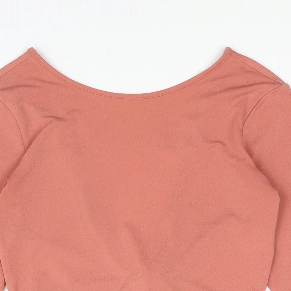 Womens UK Size XS Divided Pink Cropped Blouse