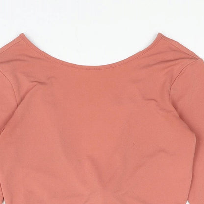 Womens UK Size XS Divided Pink Cropped Blouse