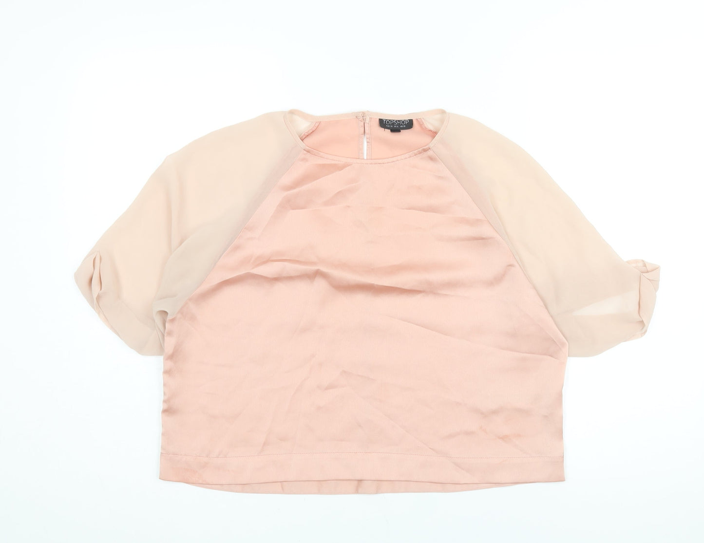 Womens UK Size 10 Topshop Pink Basic Blouse