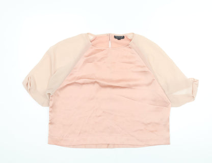Womens UK Size 10 Topshop Pink Basic Blouse