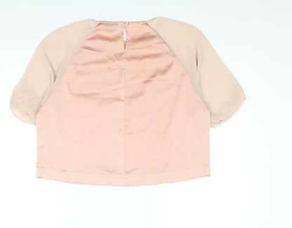 Womens UK Size 10 Topshop Pink Basic Blouse