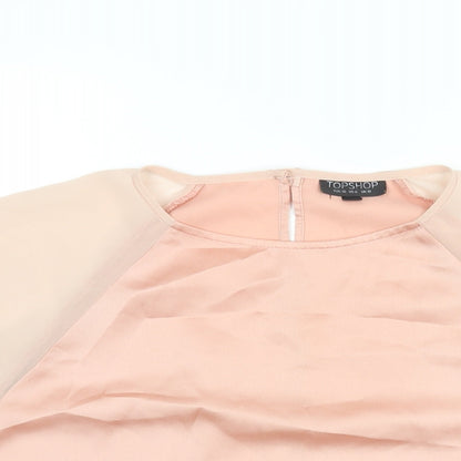 Womens UK Size 10 Topshop Pink Basic Blouse
