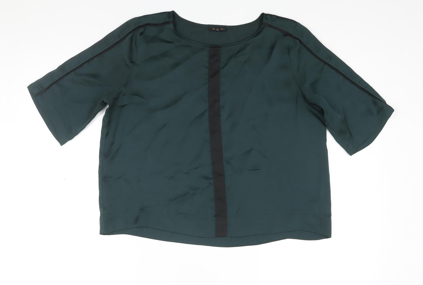 Womens UK Size 10 River Island Green Basic Blouse