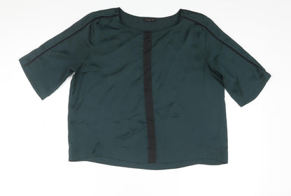 Womens UK Size 10 River Island Green Basic Blouse