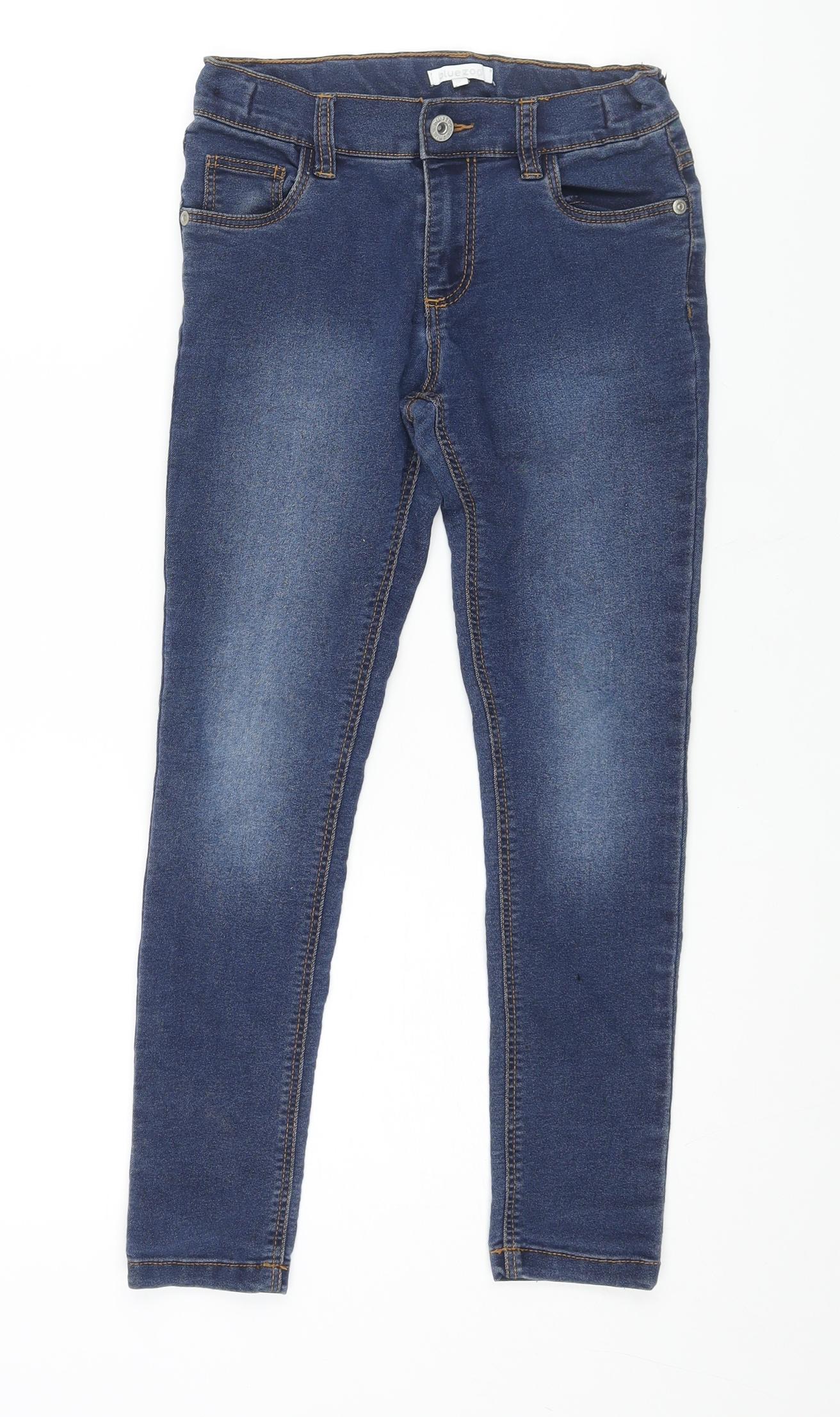 Blue Zoo Girls Black Cotton Skinny Jeans Size 9 Years L24 in Regular Zip