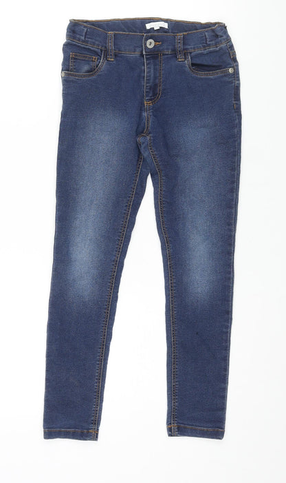 Blue Zoo Girls Black Cotton Skinny Jeans Size 9 Years L24 in Regular Zip