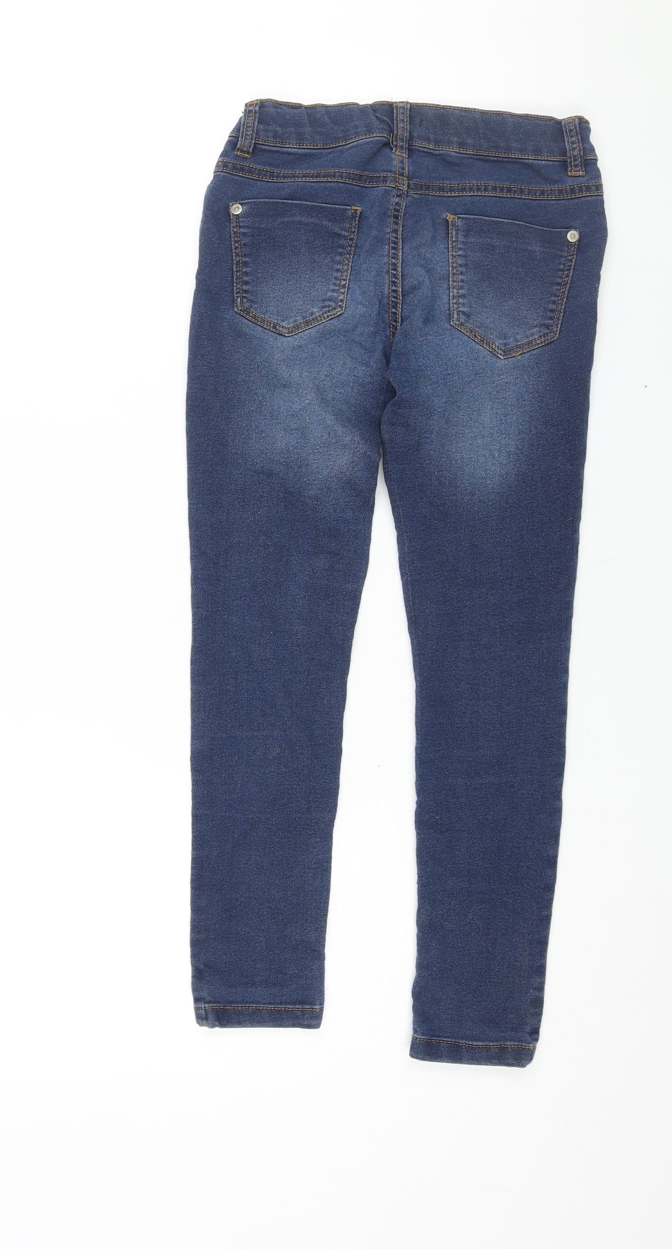 Blue Zoo Girls Black Cotton Skinny Jeans Size 9 Years L24 in Regular Zip