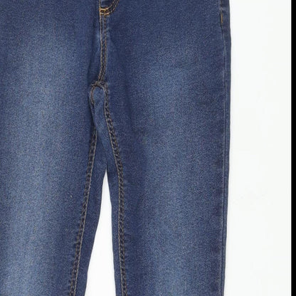 Blue Zoo Girls Black Cotton Skinny Jeans Size 9 Years L24 in Regular Zip