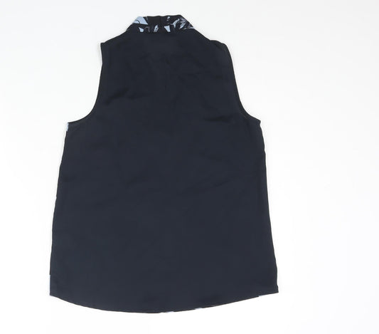 b.young Womens Blue Polyester Basic Blouse Size 6 V-Neck - Floral Print