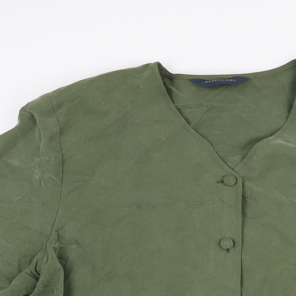 Womens UK Size 18 Debenhams Green Basic Blouse