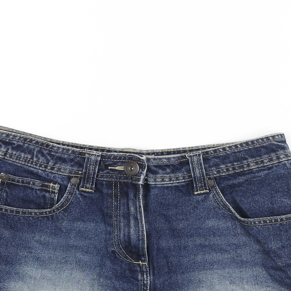 Authentic Denim Womens Blue Cotton Boyfriend Shorts Size 10 L3 in Regular Zip