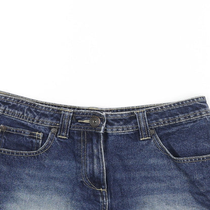 Authentic Denim Womens Blue Cotton Boyfriend Shorts Size 10 L3 in Regular Zip