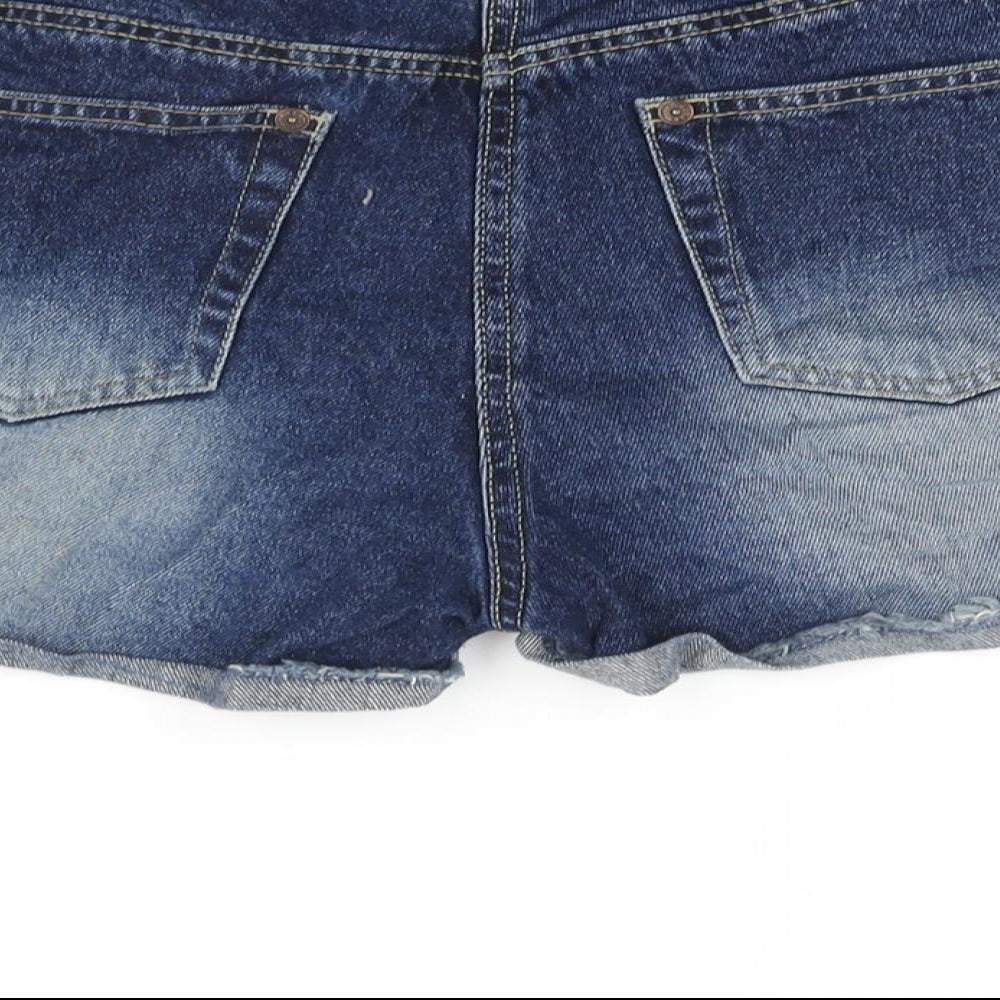 Authentic Denim Womens Blue Cotton Boyfriend Shorts Size 10 L3 in Regular Zip