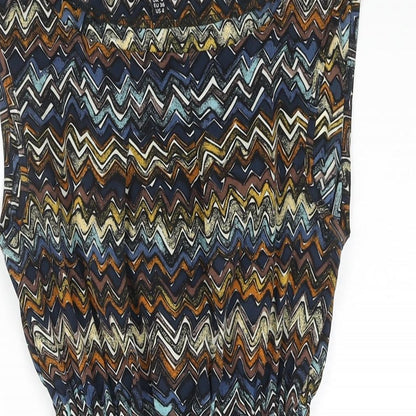 Yumi Womens Multicoloured Geometric Polyester Mini Size 8 Boat Neck Pullover