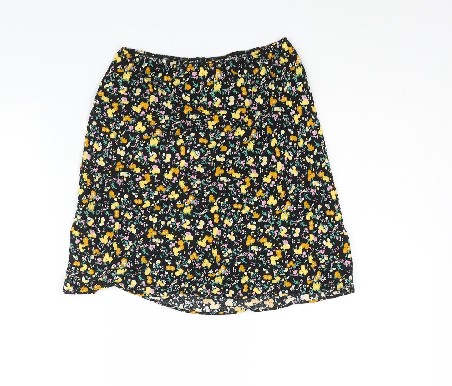 ASOS Womens Multicoloured Floral Viscose A-Line Skirt Size 4 - Elasticated Waist